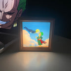 Tableau décoratif lumineux en bois massif Luffy/Ace, petite veilleuse, cadre photo, tableau décoratif.