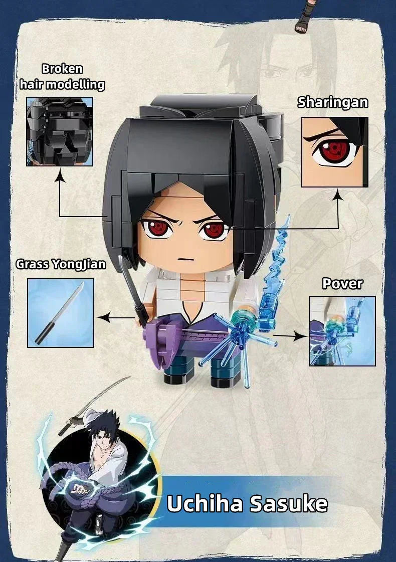 Uzumaki/Sasuke personnage original de jouet de construction en briques