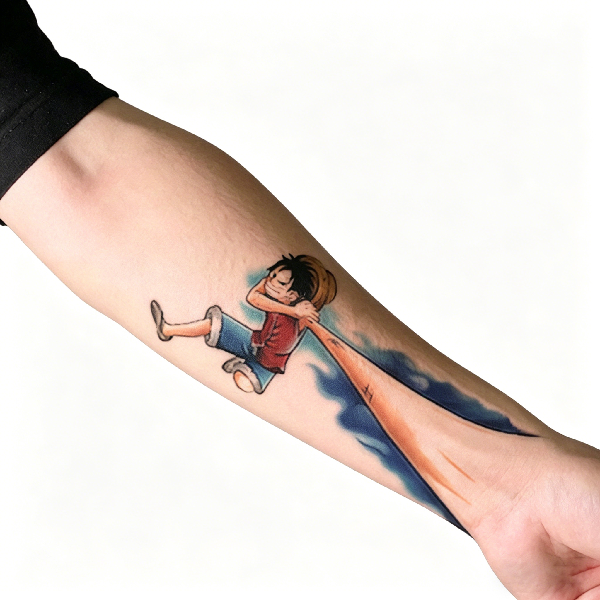 One Piece Luffy Arm Stretch Temporary Tattoo, Anime Cosplay Accessory for Men & Women