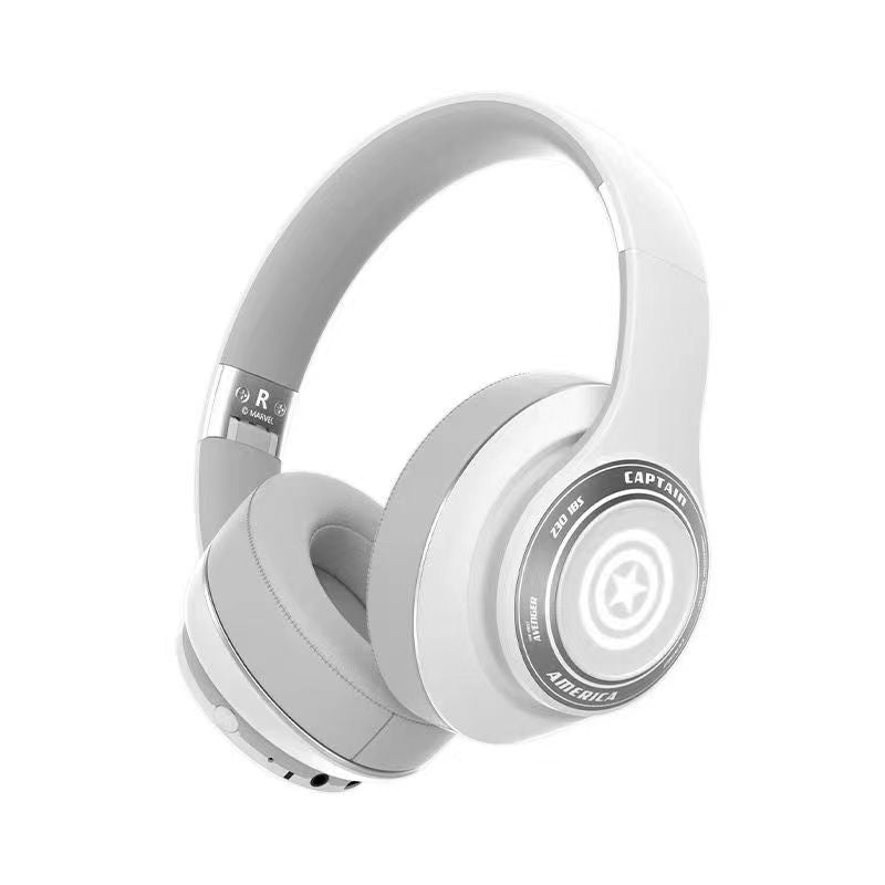 Casque de jeu Marvel Iron Man Captain America, casque supra-auriculaire Bluetooth 5.3 avec lumière RGB