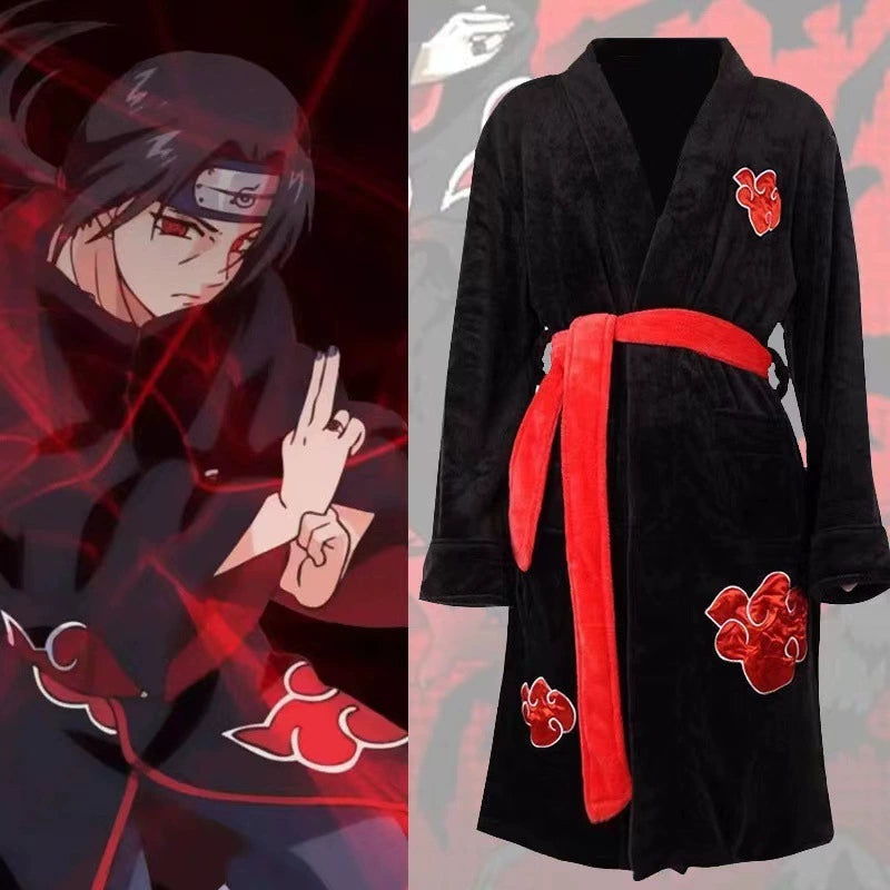 Robe de nuit en flanelle de ninja Fire Shadow - Endormez-vous dans une chemise de nuit confortable