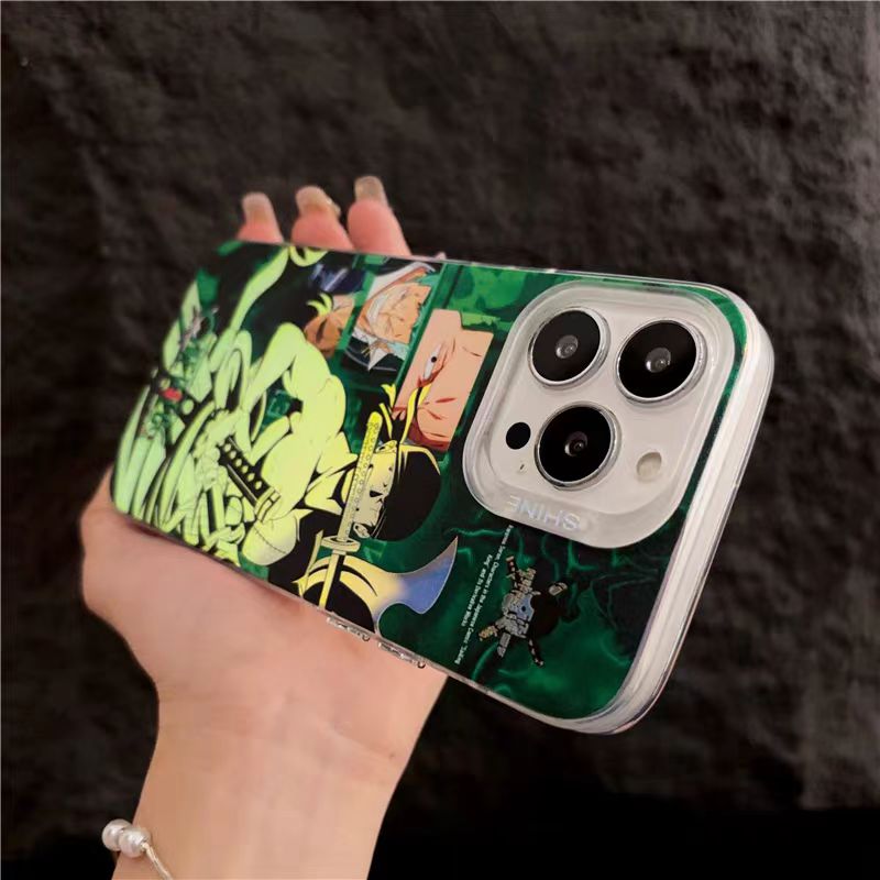 Coque de téléphone Luffy/Zoro en silicone antichoc pour iPhone