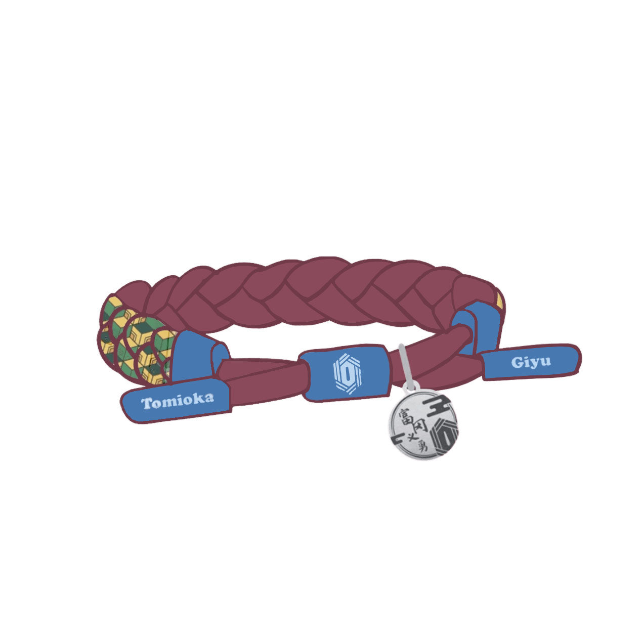 Bracelet Tanjirou/Nezuko, corde tressée à la main. Un bracelet idéal pour un cadeau.