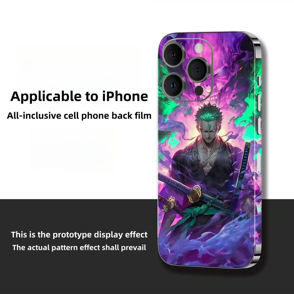 Zoro iPhone téléphone portable film arrière autocollant beau motif