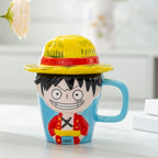 Tasse en céramique sur le thème de Luffy et cendrier en forme de Fruit du démon en caoutchouc