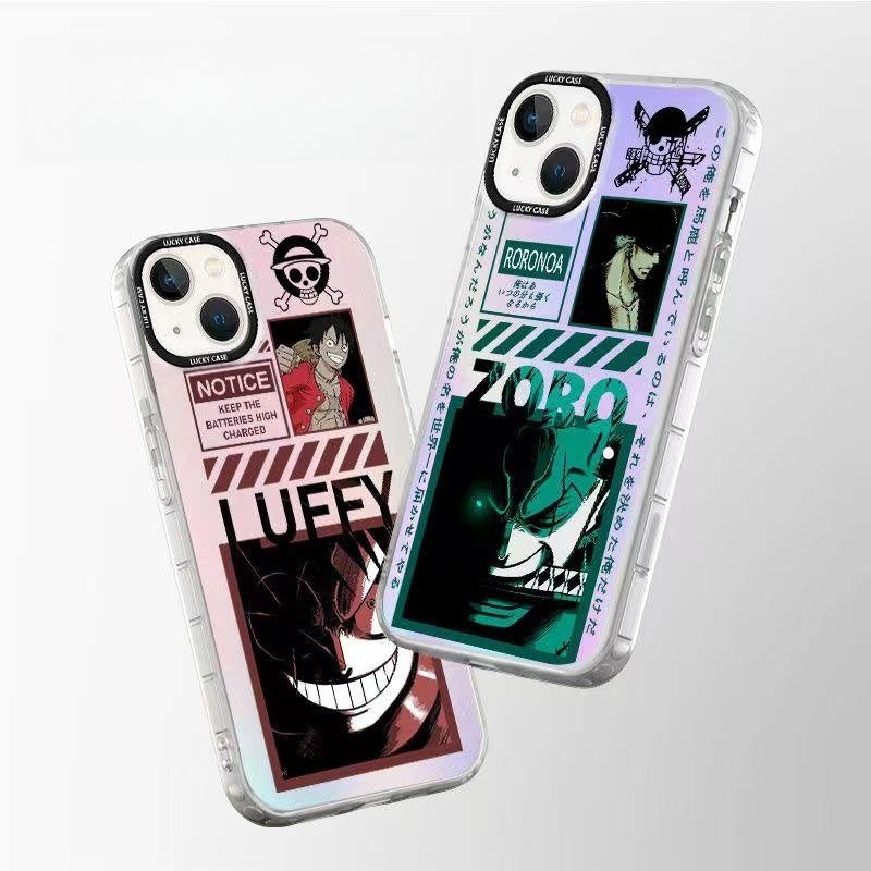 Coque de téléphone Luffy/Zoro/Shanks en silicone antichoc pour iPhone
