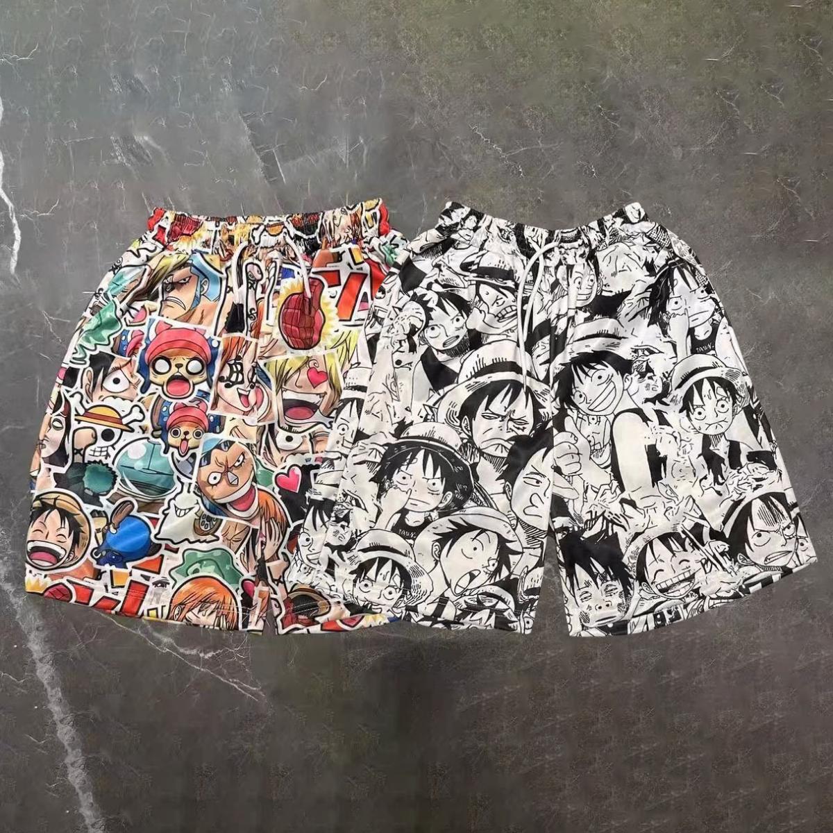 Luffy/Zoro/Sanji/Ace Bermuda ample d'été pour la maison