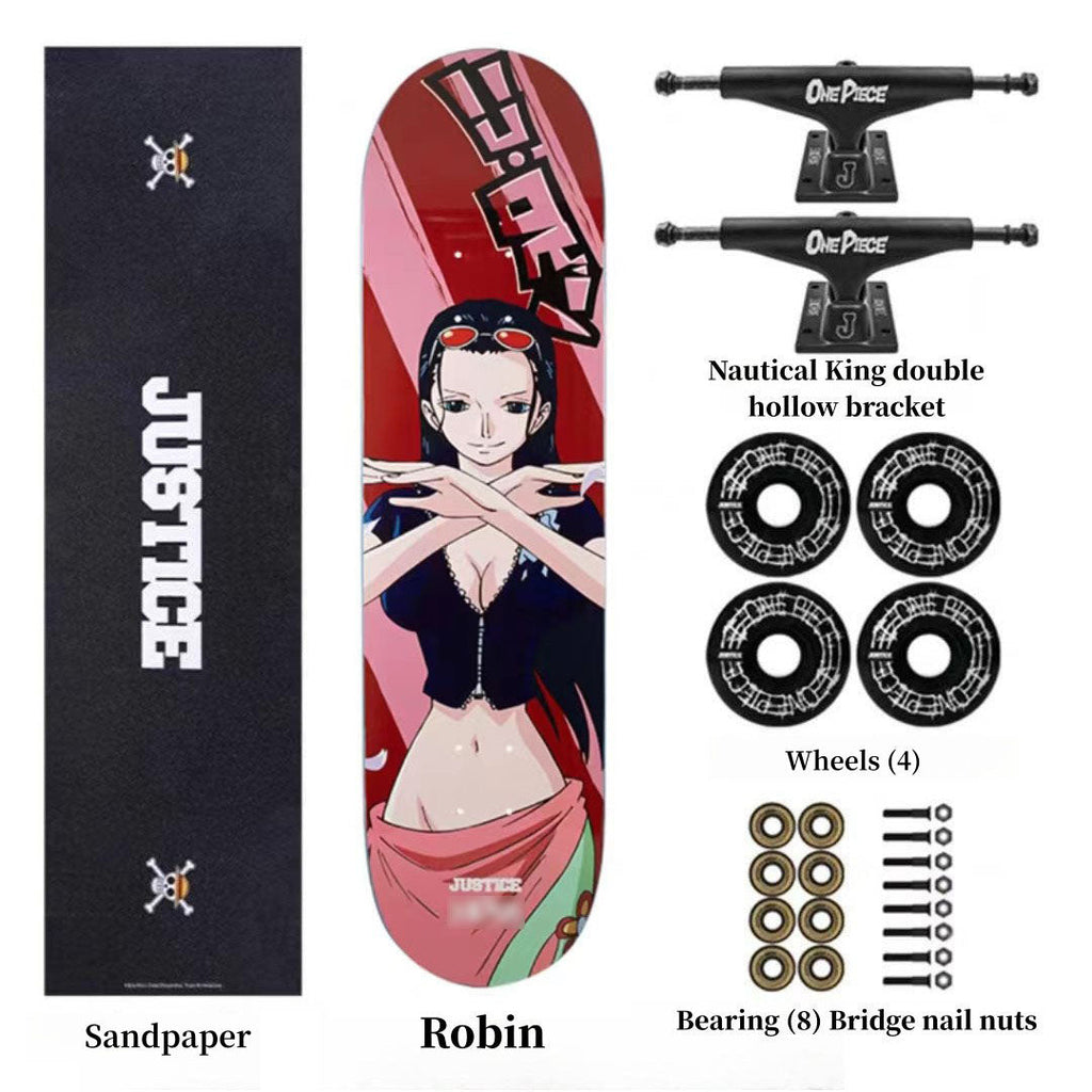 Skateboard professionnel Luffy/Zoro à motif fin (Taille: 80CM×20CM)