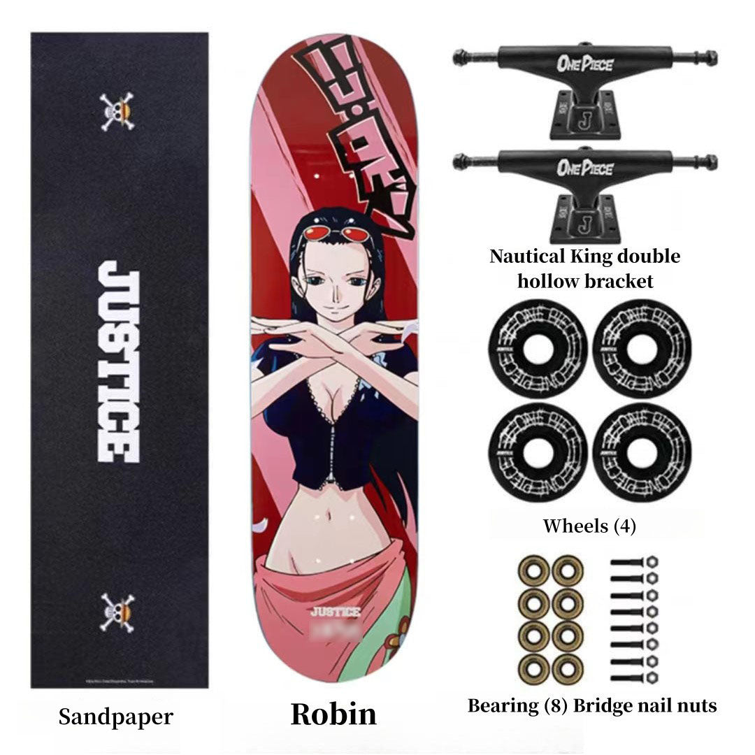 Skateboard professionnel Luffy/Zoro à motif fin (Taille: 80CM×20CM)