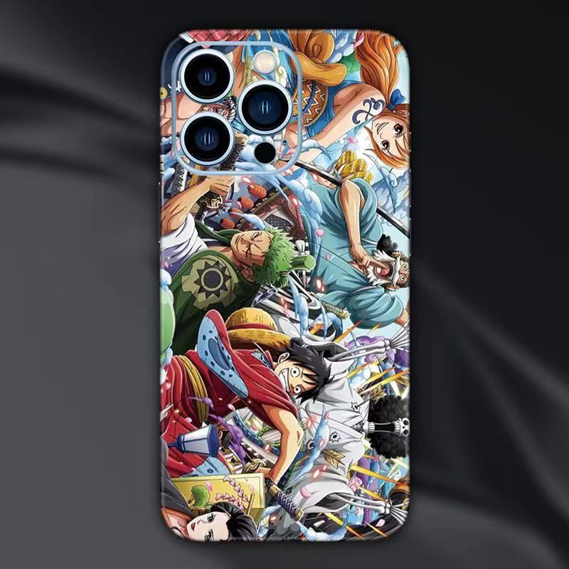 Film arrière de téléphone portable Luffy/Ace/Zoro iPhone, autocollant avec beau motif