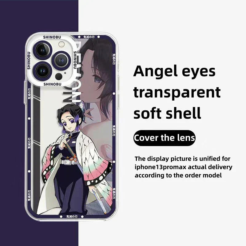 Coque de téléphone antichoc en silicone raffinée tendance Apple pour iPhone, Android Tanjirou/Nezuko