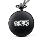 One Piece Monkey D Luffy Whitebeard Pocket Watch, Anime Pirate Skull Quartz Necklace Watch