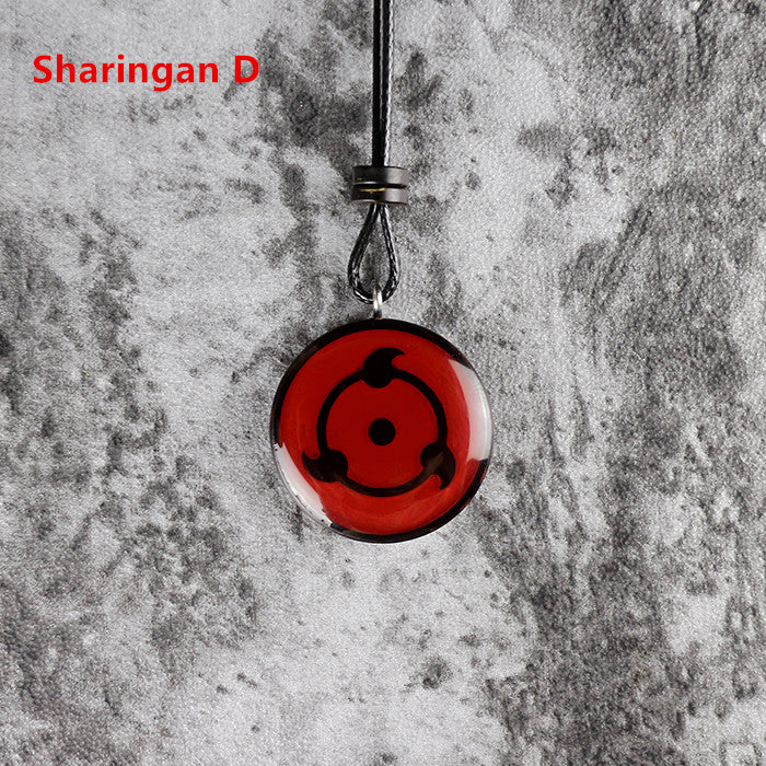 Ensemble de pendentifs collier Sharingan en bois de santal naturel sculpté à la main