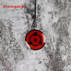 Ensemble de pendentifs collier Sharingan en bois de santal naturel sculpté à la main