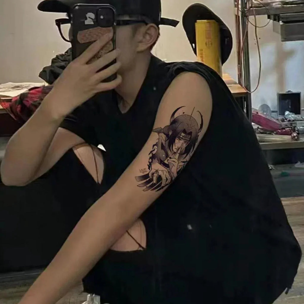 Autocollants de tatouage semi-permanents cool Uchiha Sasuke/Uzumaki/Hatake Kakashi