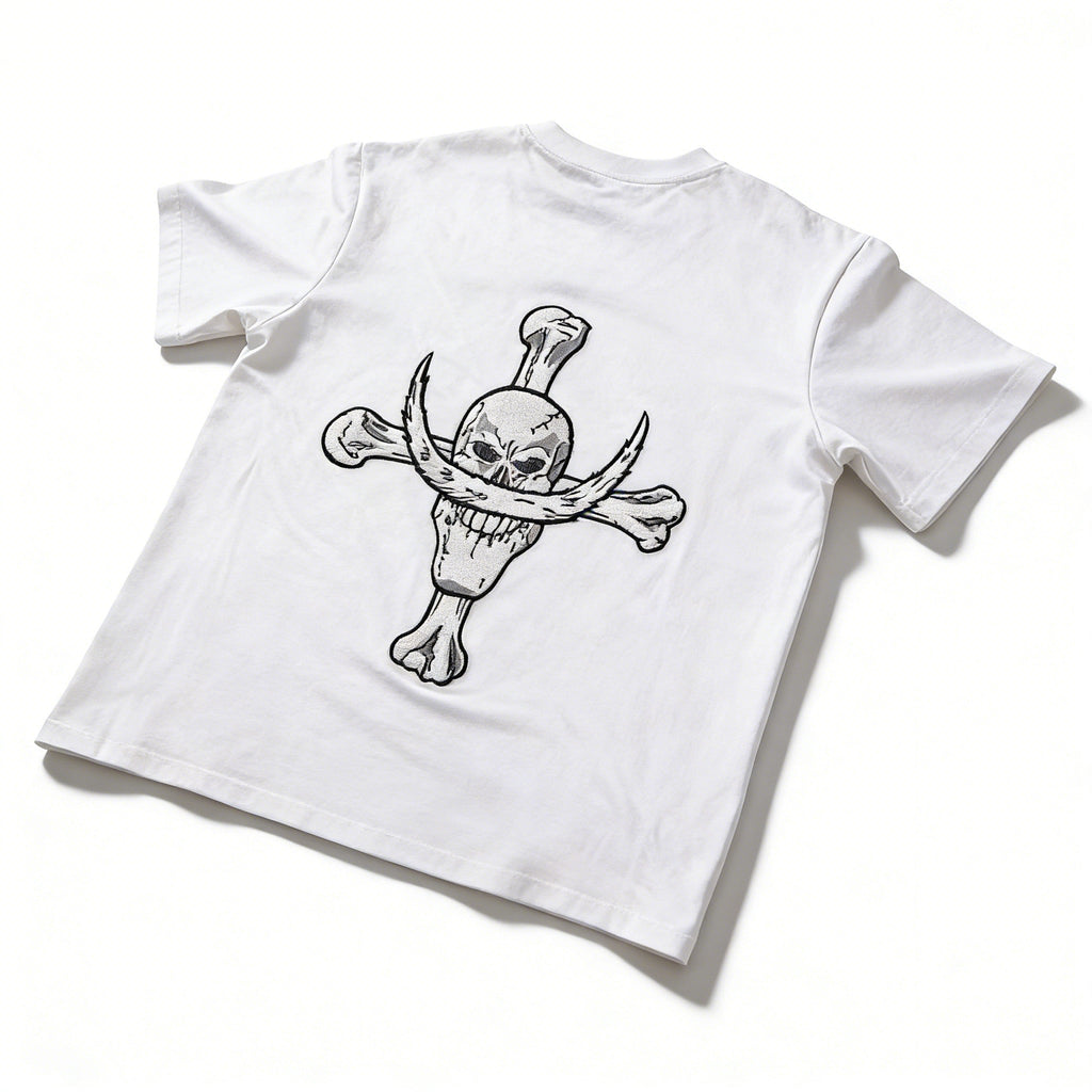 One Piece Whitebeard Edward Newgate Embroidered T-Shirt, Anime Oversized Cotton Tee