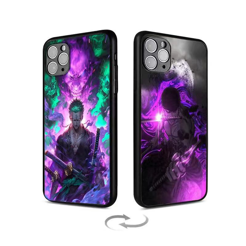 Coque de téléphone Luffy/Zoro/Ace 3D antichoc en silicone pour iPhone