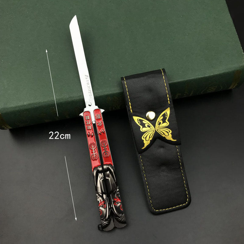 Collection amusante de couteaux papillon cool sur le thème Sasuke/Gaara