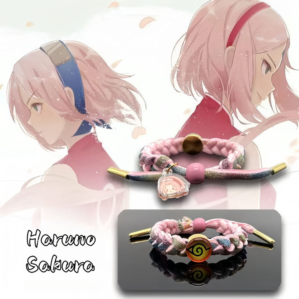 Bracelet en corde tressée à la main Kakashi/Sakura/Sasuke. Un bracelet idéal pour offrir.