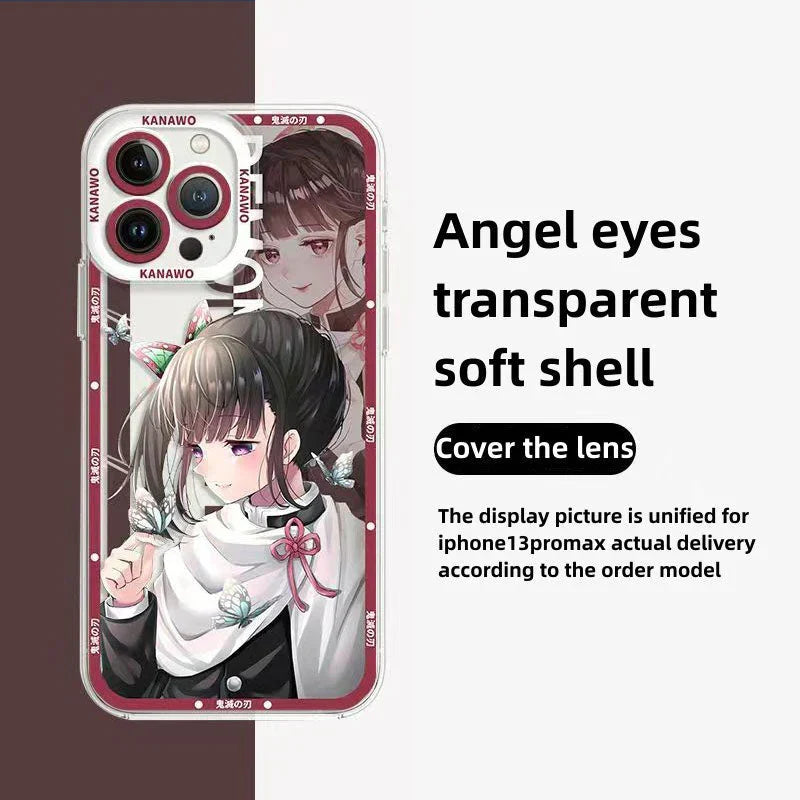 Coque de téléphone antichoc en silicone raffinée tendance Apple pour iPhone, Android Tanjirou/Nezuko