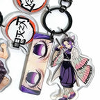 Porte-clés en acrylique réfléchissant Demon Slayer, lot de 3 pièces, accessoires de sac à main Anime
