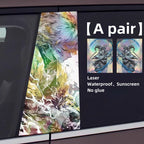 Autocollants laser de décoration de personnage pour colonne de voiture Tanjirou/Nezuko