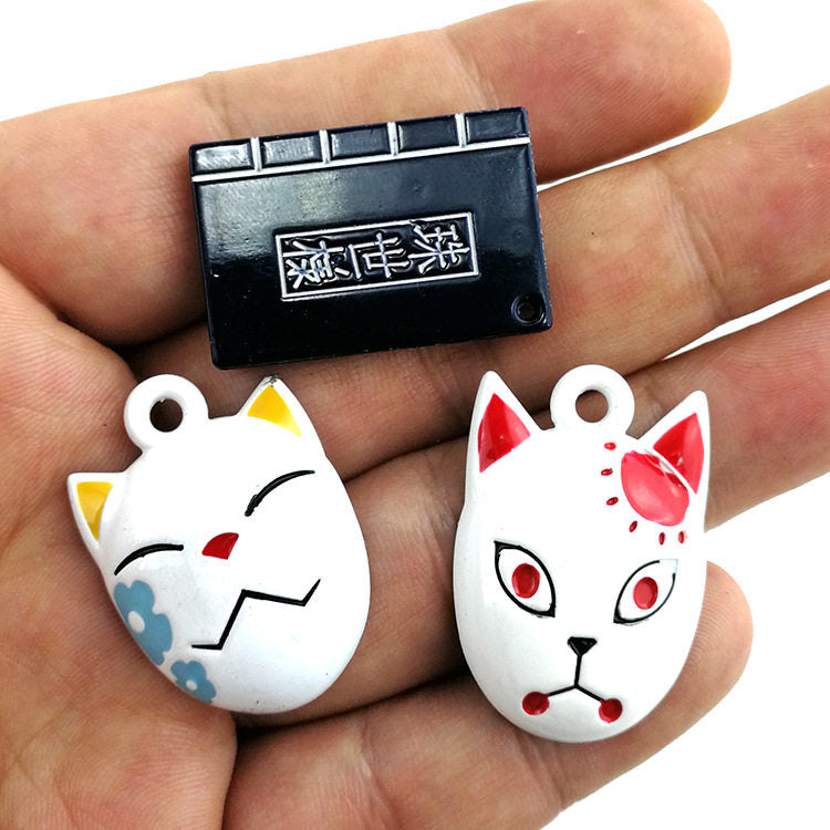 Ensemble de porte-clés Demon Slayer Tanjiro Kamado à collectionner, pendentifs en métal et répliques d'épées d'anime