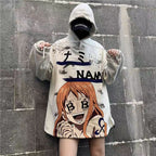 Zoro/Nami modélisation de personnages beau cool dessin animé couple sweat à capuche