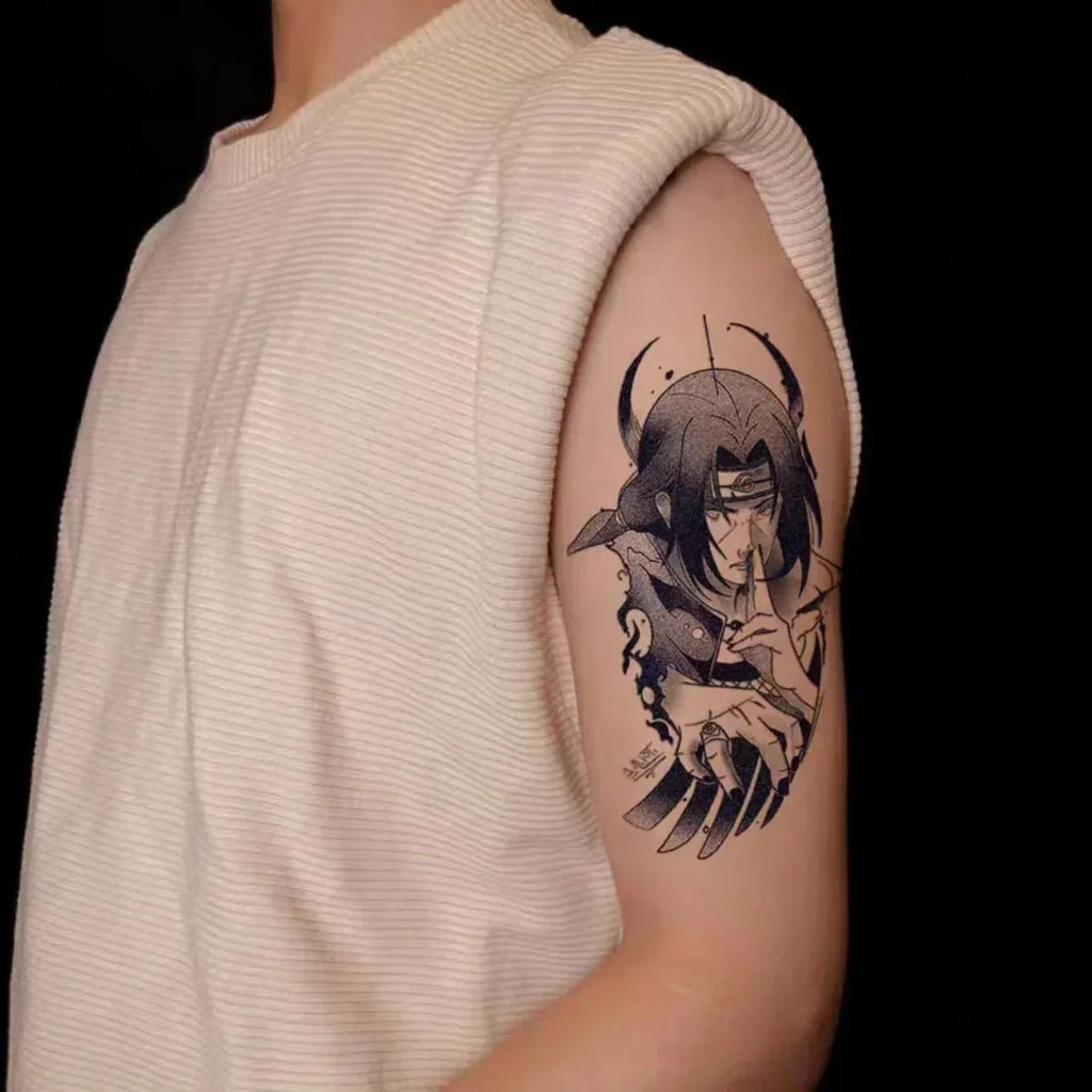 Autocollants de tatouage semi-permanents cool Uchiha Sasuke/Uzumaki/Hatake Kakashi