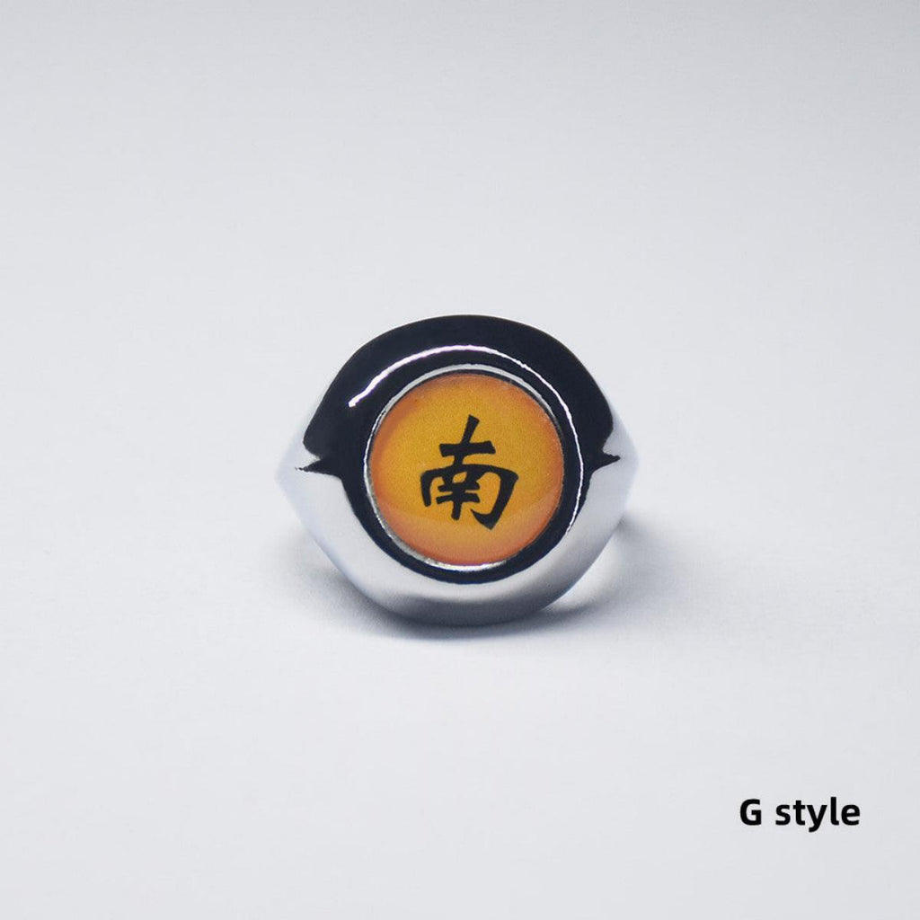 Naruto Itachi Pain Akatsuki Ring Set, 10Pcs Anime Akatsuki Symbol Rings with Necklace Gift Box