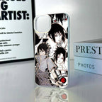 Naruto Uchiha Sasuke Manga Collage Anime Phone Case, Aurora Gradient Shockproof Removable Lens Frame iPhone Protective Case