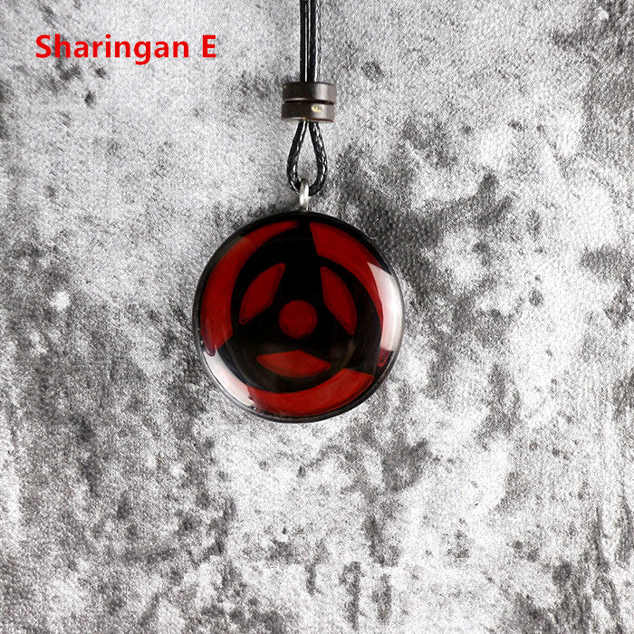 Ensemble de pendentifs collier Sharingan en bois de santal naturel sculpté à la main