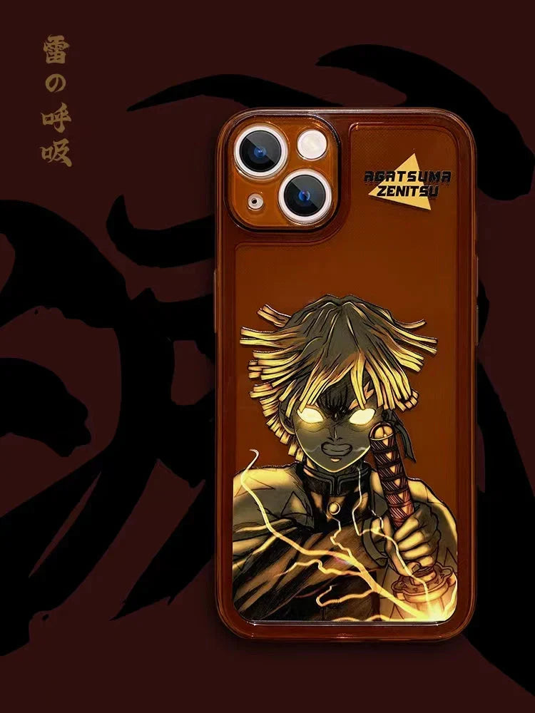 Coque de téléphone anti-collision en silicone exquise tendance Tanjirou/Zenitsu Apple