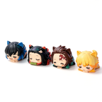 Figurines Chibi Oreilles de Chat Demon Slayer Nezuko Tanjiro, Ensemble de 6 Figurines d'Anime Endormies