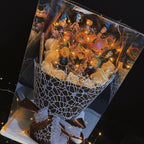 Bouquet de Savons Roses Faits à la Main Luffy/Zoro avec LED pour Cadeaux Romantiques de la Saint-Valentin