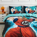 Parure de lit trois pièces Son Goku en pur coton pour un style BD attrayant