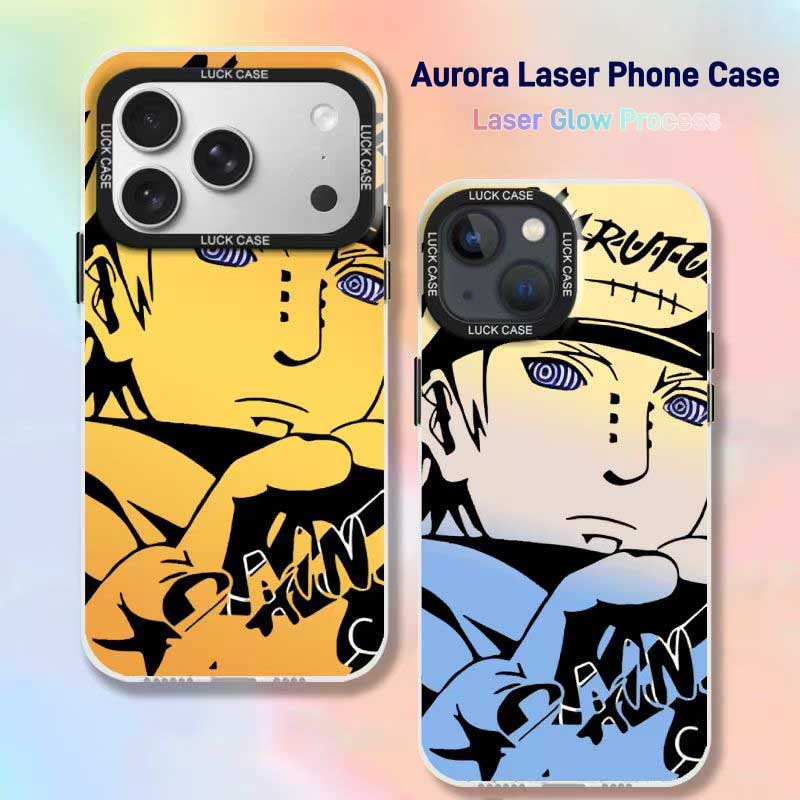 Naruto Sasuke Anime Phone Case, Graffiti Style Multi Character Shockproof Protective Case For iPhone All Models Anti-Scratch Soft TPU Cell Phone Cover