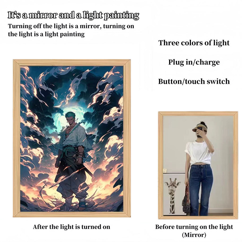 Luffy/Zoro/Sanji peuvent servir de miroirs, de peintures décoratives ou de tableaux lumineux.
