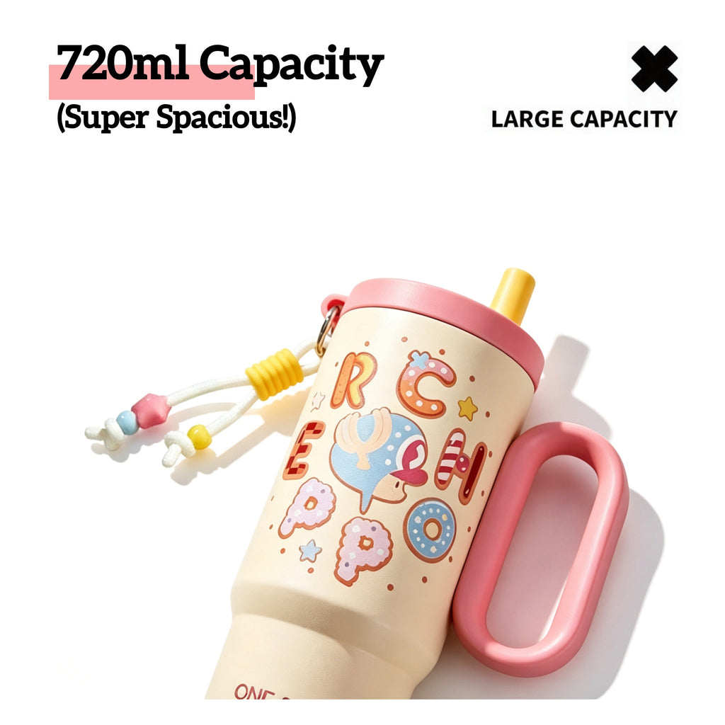 Gobelet isotherme One Piece Tony Tony Chopper 720 ml, Tasse à café glacé en acier inoxydable Anime avec porte-clés