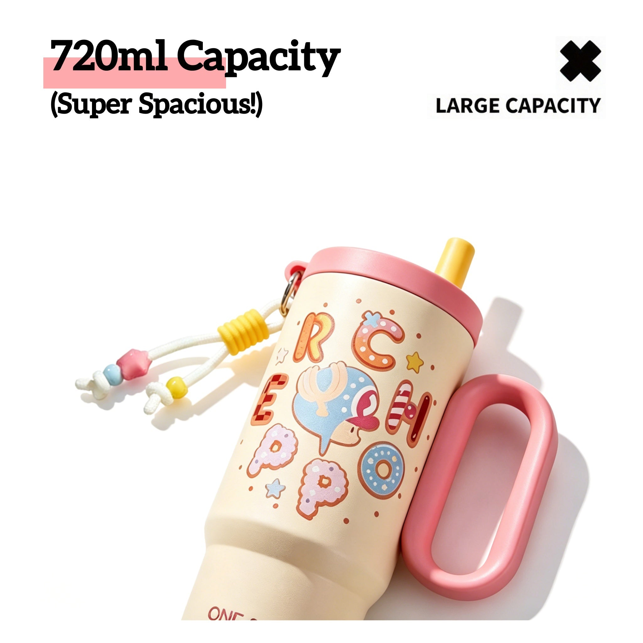 Gobelet isotherme One Piece Tony Tony Chopper 720 ml, Tasse à café glacé en acier inoxydable Anime avec porte-clés