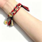 Bracelet tressé réglable Démon supérieur de Demon Slayer, Breloque Anime à pompon