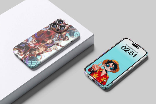 Luffy & The Straw Hat Family | One Piece 3D Printed Anime Phone Case