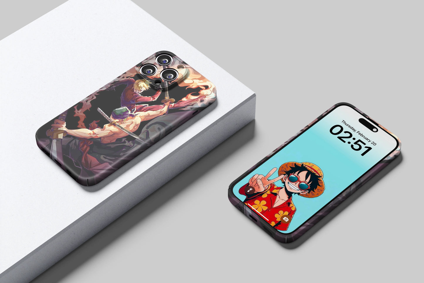 Zoro & Sanji In Action | One Piece 3D Printed Anime Phone Case