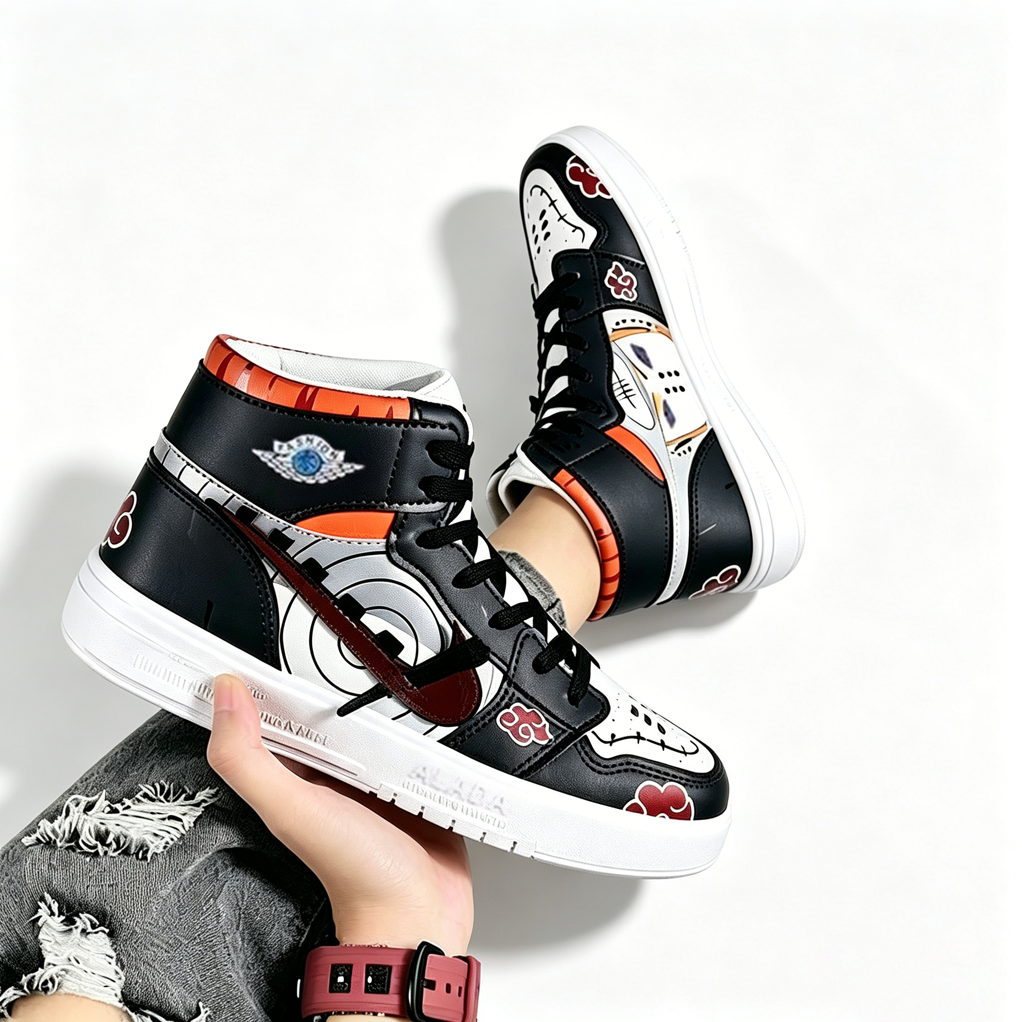 Baskets montantes Naruto Pain Yahiko Anime, chaussures streetwear décontractées à motif Akatsuki