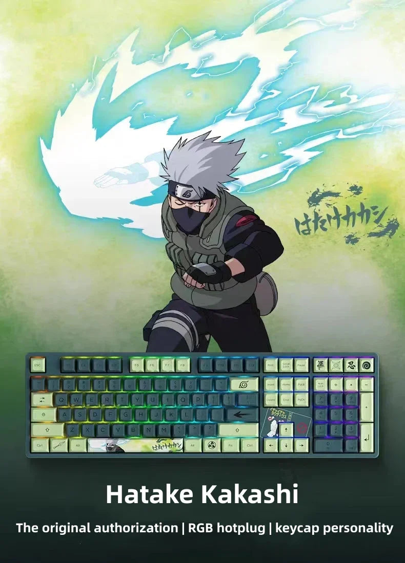 Clavier mécanique Hatake Kakashi, trois modes, sans fil, rétroéclairé RVB, pour le gaming et l'e-sport