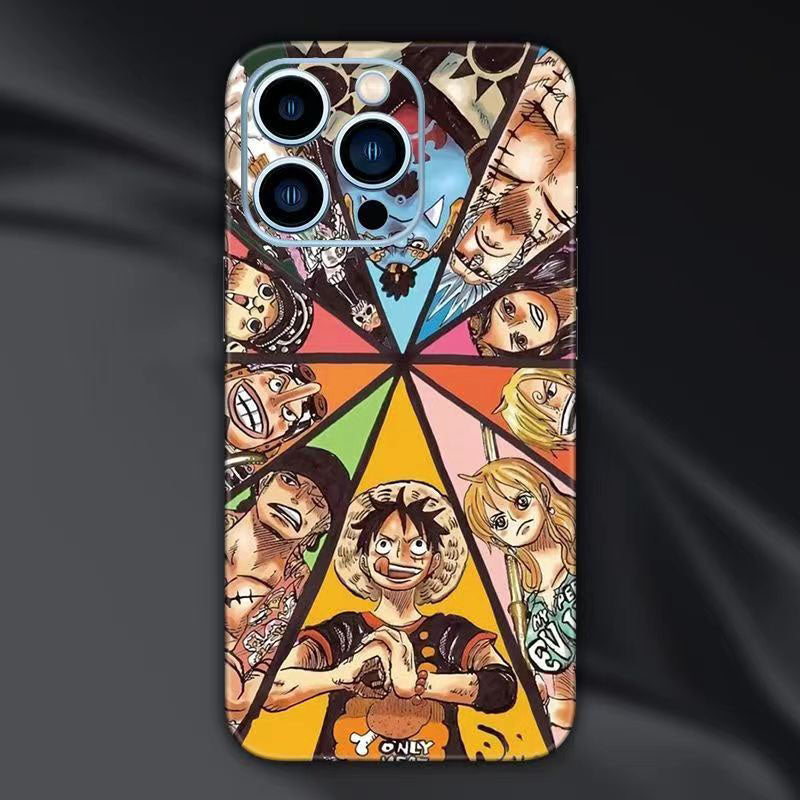 Film arrière de téléphone portable Luffy/Ace/Zoro iPhone, autocollant avec beau motif