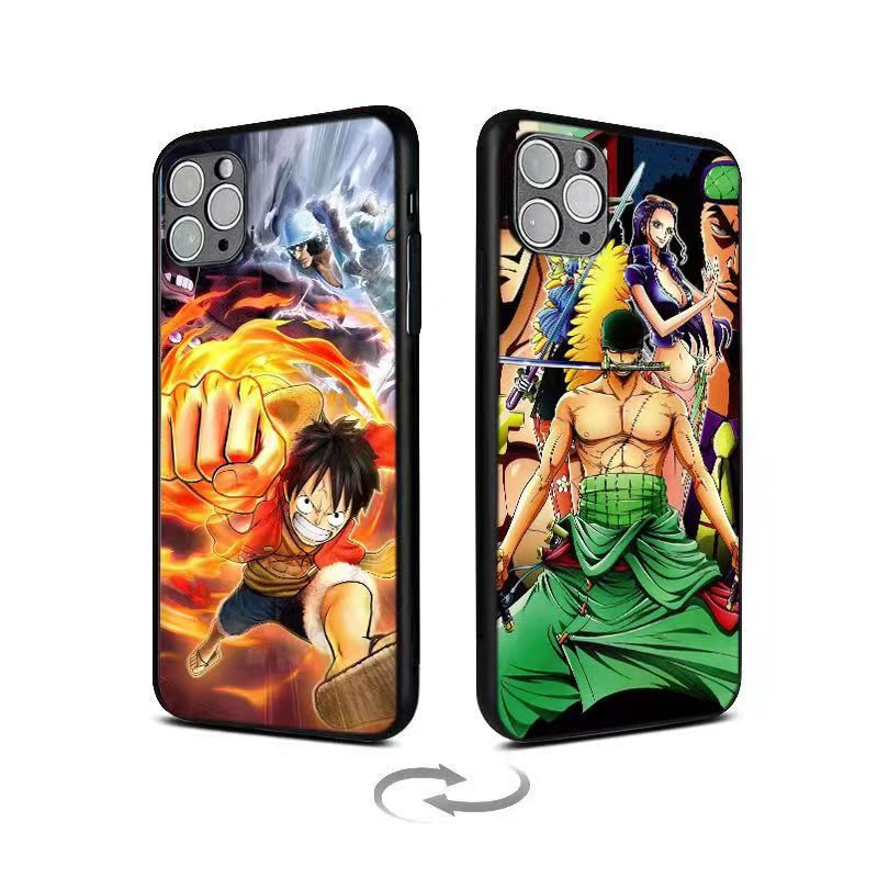 Coque de téléphone Luffy/Zoro/Ace 3D antichoc en silicone pour iPhone