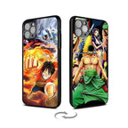Coque de téléphone Luffy/Zoro/Ace 3D antichoc en silicone pour iPhone