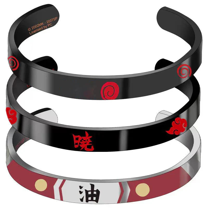 Bracelets secondaires en métal Jiraya/Itachi (diamètre intérieur 64 mm x 8 mm)