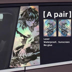 Autocollants laser de décoration de personnage pour colonne de voiture Tanjirou/Nezuko
